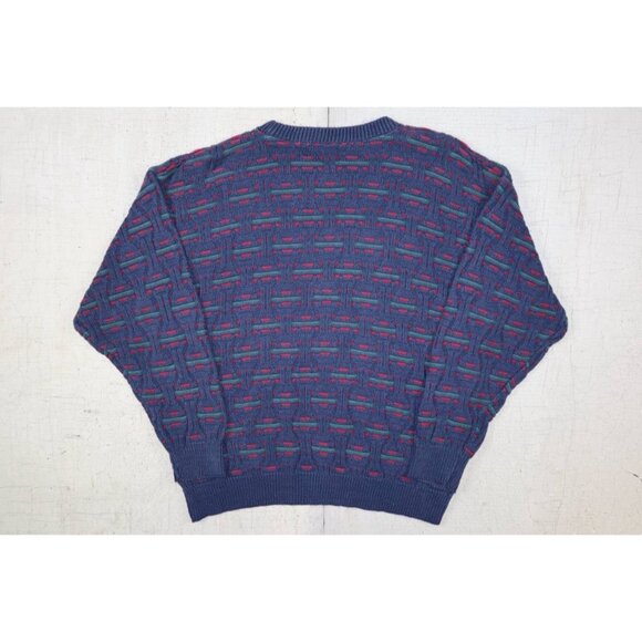 Vintage 90s Peconic Bay Traders Men's Ugly Sweater | L | Geometric | USA Made - Picture 3 of 5